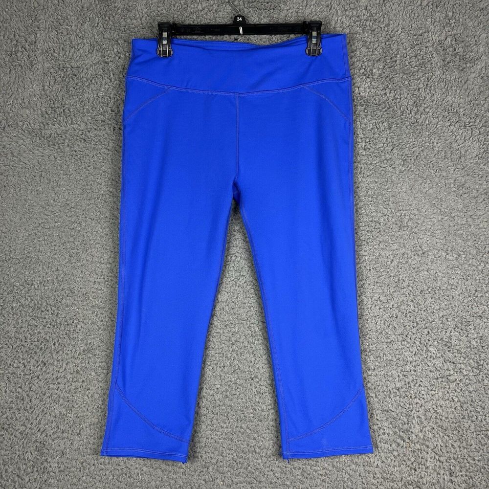 Fabletics Royal Blue Cropped Legging Women's Large Athletic Gym Sports Yoga EUC‎